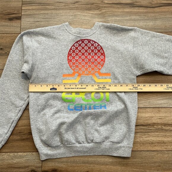 Disney World Parks Epcot Center Sweatshirt SZ Small Gray Rainbow Spaceship Earth - Picture 5 of 8